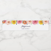 Kleurrijke Flower Baby shower Waterflesetiketten Waterfles Etiket (Enkel label)