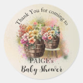 Kleurrijke Flower Banner Baby shower Stickers (Voorkant)