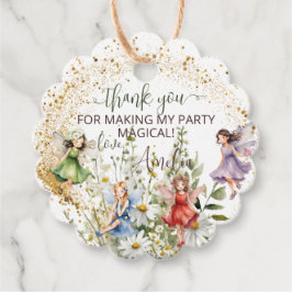 Kleurrijke Flower Fairies Glitter Script Dank u Bedankjes Labels