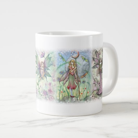 Kleurrijke Flower Fairies Jumbo Mok (Voorkant rechts)