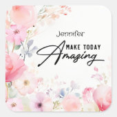 Kleurrijke Flower Inspirerend Sticker (Voorkant)