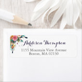 Kleurrijke Flower Return Address Labels Stickers (Insitu)