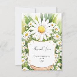 Kleurrijke Flowers Daisy Baby shower Bedankkaart