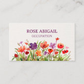 Kleurrijke Flowers Garden waterverf Visitekaartje (Voorkant)