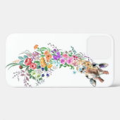 Kleurrijke Flowers Giraffe iPhone Case (Achterkant (horizontaal))
