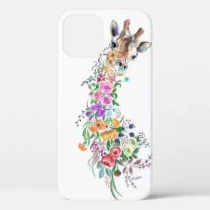 Kleurrijke Flowers Giraffe iPhone Case