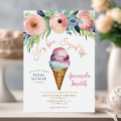 Kleurrijke Flowers Ice Cream Vrijgezellenfeest Par Kaart