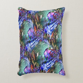 Kleurrijke fluctuatie van virtueel afbeelding over accent kussen