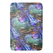 Kleurrijke fluctuatie van virtueel afbeelding over badmat (Voorkant Verticaal)