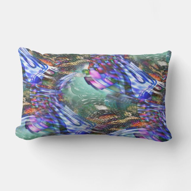Kleurrijke fluctuatie van virtueel afbeelding over buitenkussen (Voorkant)