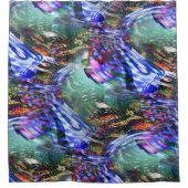 Kleurrijke fluctuatie van virtueel afbeelding over douchegordijn (Voorkant)