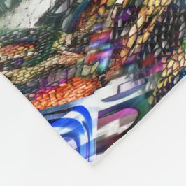 Kleurrijke fluctuatie van virtueel afbeelding over fleece deken