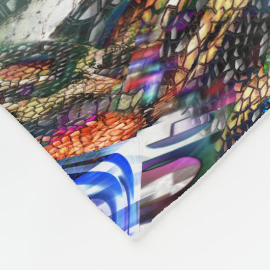 Kleurrijke fluctuatie van virtueel afbeelding over fleece deken (Hoek)