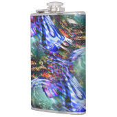 Kleurrijke fluctuatie van virtueel afbeelding over heupfles (Links)