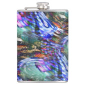 Kleurrijke fluctuatie van virtueel afbeelding over heupfles (Voorkant)