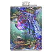 Kleurrijke fluctuatie van virtueel afbeelding over heupfles (Achterkant)