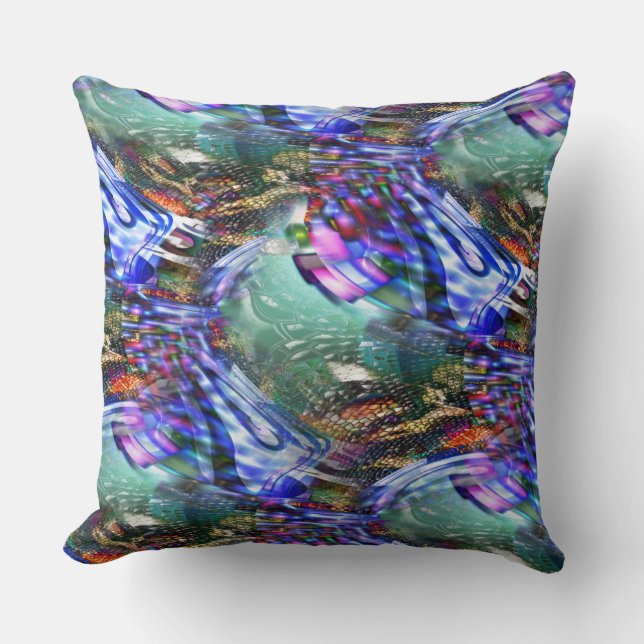 Kleurrijke fluctuatie van virtueel afbeelding over kussen (Voorkant)