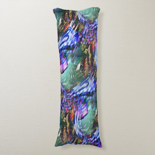 Kleurrijke fluctuatie van virtueel afbeelding over lichaamskussen (Voorkant Verticaal)