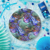 Kleurrijke fluctuatie van virtueel afbeelding over papieren bordje (Feest)