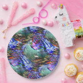 Kleurrijke fluctuatie van virtueel afbeelding over papieren bordje (Feest)