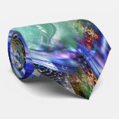 Kleurrijke fluctuatie van virtueel afbeelding over stropdas (Opgerold)