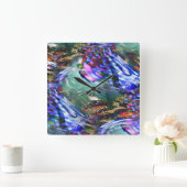 Kleurrijke fluctuatie van virtueel afbeelding over vierkante klok (Huis)