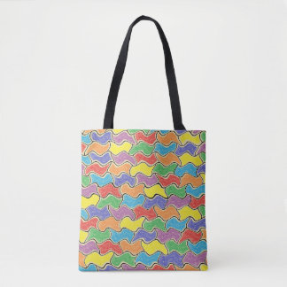 Kleurrijke fluctuaties tote bag