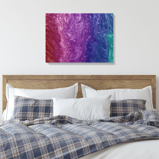 Kleurrijke Fluid Art Canvas Afdruk (Insitu (Slaapkamer))