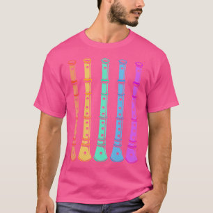 Kleurrijke fluiten Woodwind Muziekinstrumenten Flu T-shirt