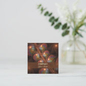 Kleurrijke fluorescerende Abstracte brutale kunst Vierkante Visitekaartje (Staand voorkant)