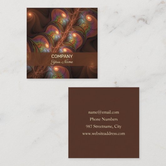 Kleurrijke fluorescerende Abstracte brutale kunst Vierkante Visitekaartje (Voorkant / Achterkant)