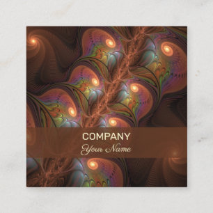 Kleurrijke fluorescerende Abstracte brutale kunst Vierkante Visitekaartje