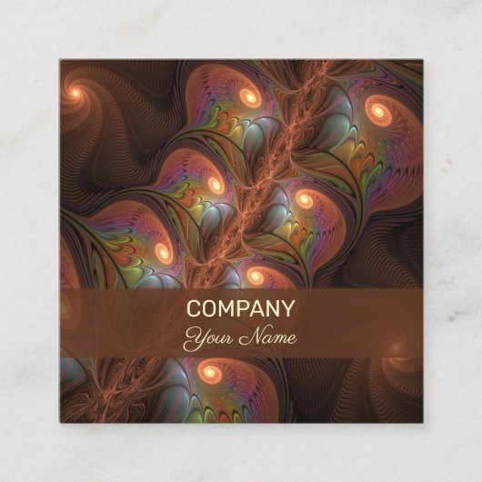 Kleurrijke fluorescerende Abstracte brutale kunst Vierkante Visitekaartje (Voorkant)