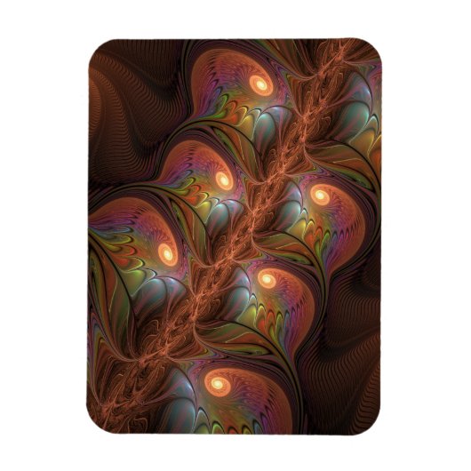 Kleurrijke fluorescerende abstracte moderne bruine magneet (Verticaal)
