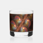 Kleurrijke fluorescerende abstracte moderne bruine whisky glas (Achterkant)