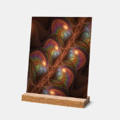 Kleurrijke Fluorescerende Abstracte Trippy Bruine  Acryl Bord (Hoek)