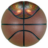 Kleurrijke Fluorescerende Abstracte Trippy Bruine  Basketbal (Rechts)