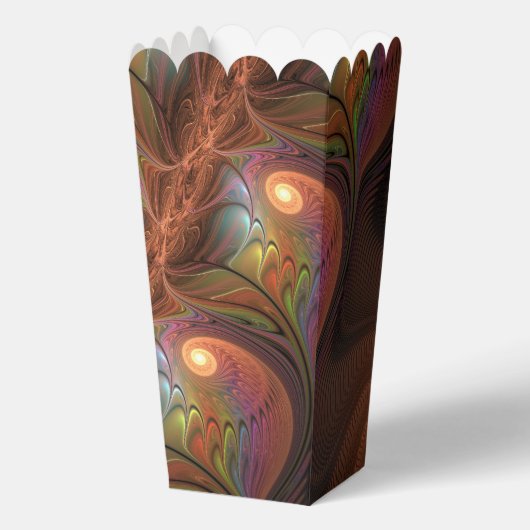 Kleurrijke Fluorescerende Abstracte Trippy Bruine Bedankdoosjes (Voorkant)