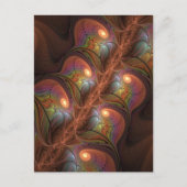 Kleurrijke Fluorescerende Abstracte Trippy Bruine Briefkaart (Voorkant)