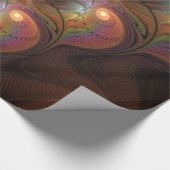 Kleurrijke Fluorescerende Abstracte Trippy Bruine Cadeaupapier (Hoek)
