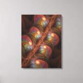 Kleurrijke Fluorescerende Abstracte Trippy Bruine  Canvas Afdruk (Voorkant)