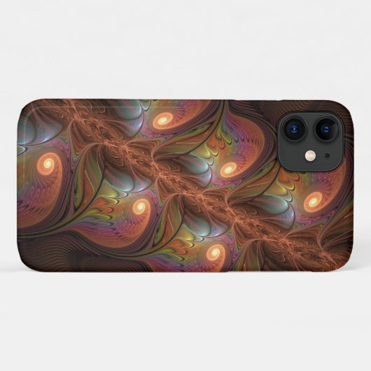 Kleurrijke Fluorescerende Abstracte Trippy Bruine  Case-Mate iPhone Case (Achterkant (horizontaal))