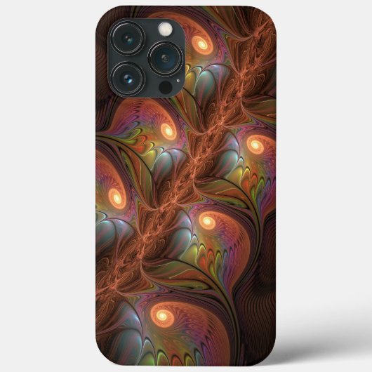 Kleurrijke Fluorescerende Abstracte Trippy Bruine Case-Mate iPhone Case (Achterkant)