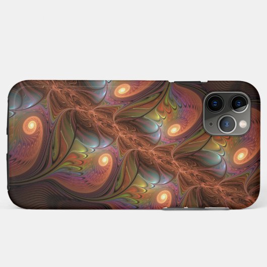 Kleurrijke Fluorescerende Abstracte Trippy Bruine  Case-Mate iPhone Case (Achterkant (horizontaal))
