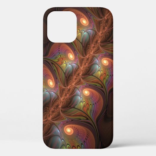 Kleurrijke Fluorescerende Abstracte Trippy Bruine  Case-Mate iPhone Case (Achterkant)