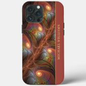 Kleurrijke Fluorescerende Abstracte Trippy Bruine Case-Mate iPhone Case (Achterkant)