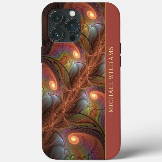 Kleurrijke Fluorescerende Abstracte Trippy Bruine  Case-Mate iPhone Case (Achterkant)