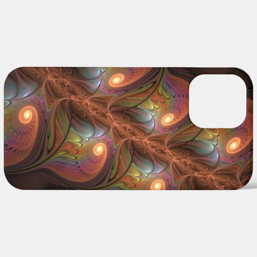 Kleurrijke Fluorescerende Abstracte Trippy Bruine  Case-Mate iPhone Case (Achterkant / Rechts)