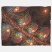 Kleurrijke fluorescerende abstracte trippy bruine fleece deken (Voorkant (Horizontaal))