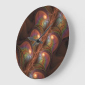 Kleurrijke Fluorescerende Abstracte Trippy Bruine Grote Klok (Hoek)